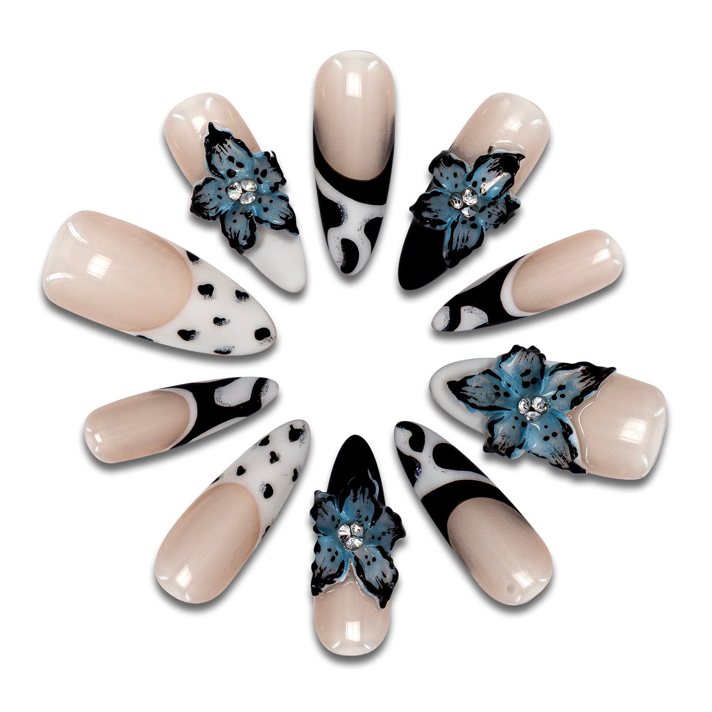 Handmade Fake Nails Trendy Art Beauty Designs