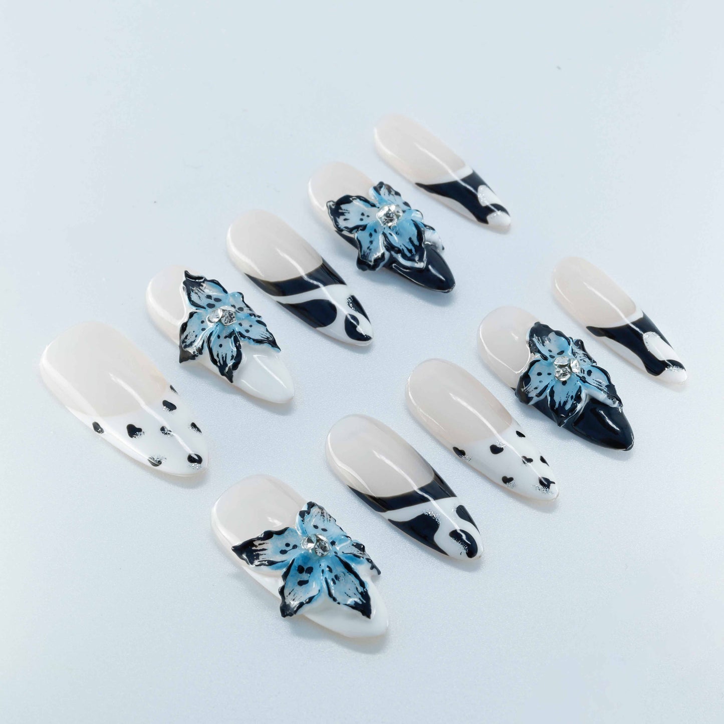 Handmade Fake Nails Trendy Art Beauty Designs