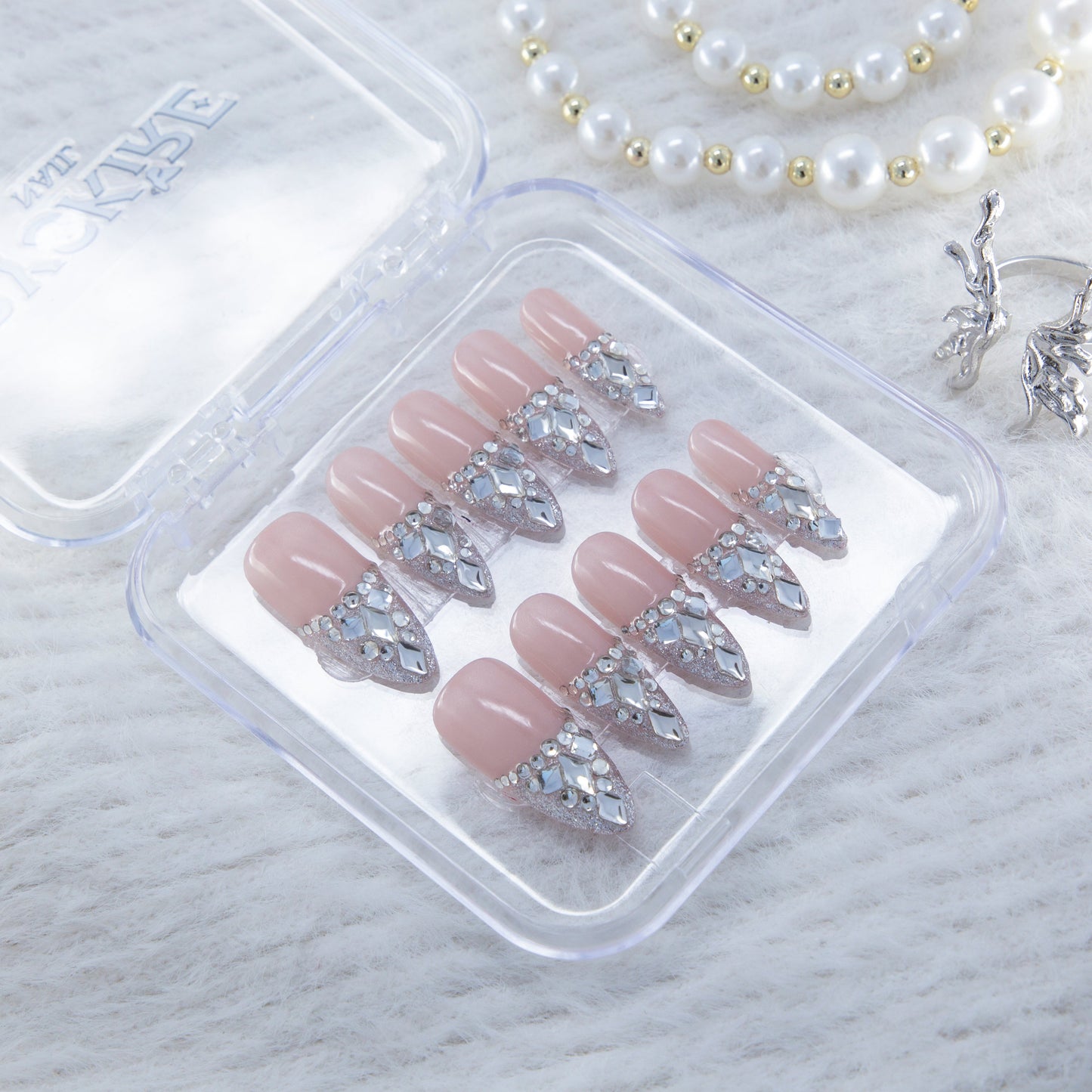 Radiant Gemstone Handmade Nails