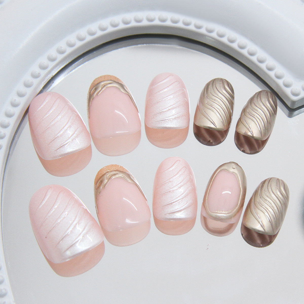 12 Sizes-24 Pcs Press On Nails W1896