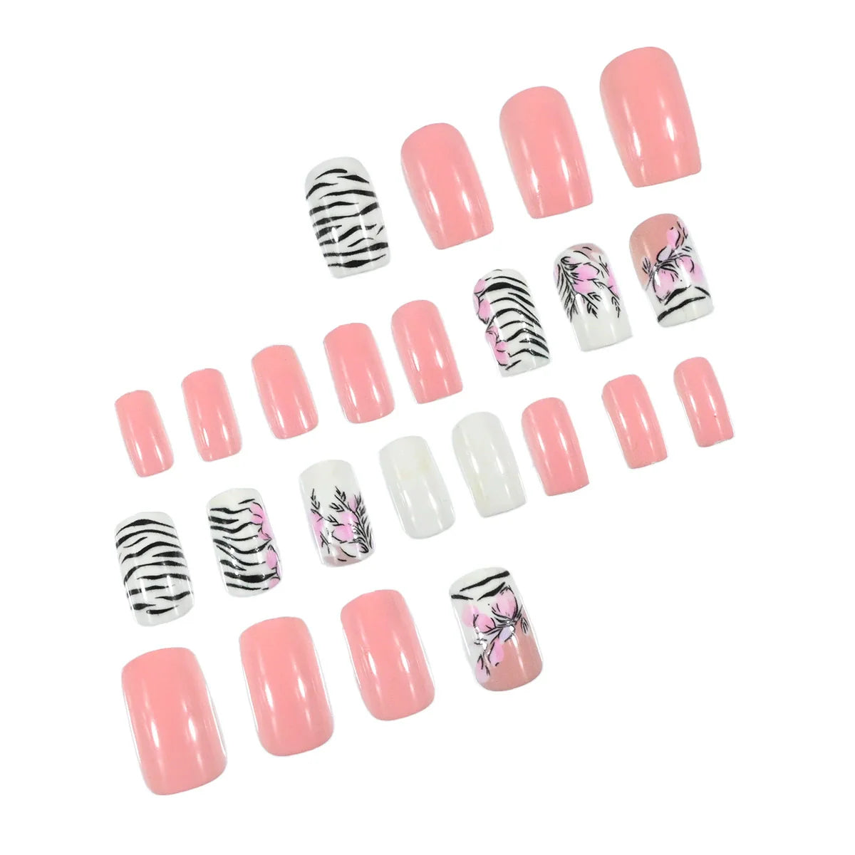 12 Sizes-24 Pcs Press On Nails F-664