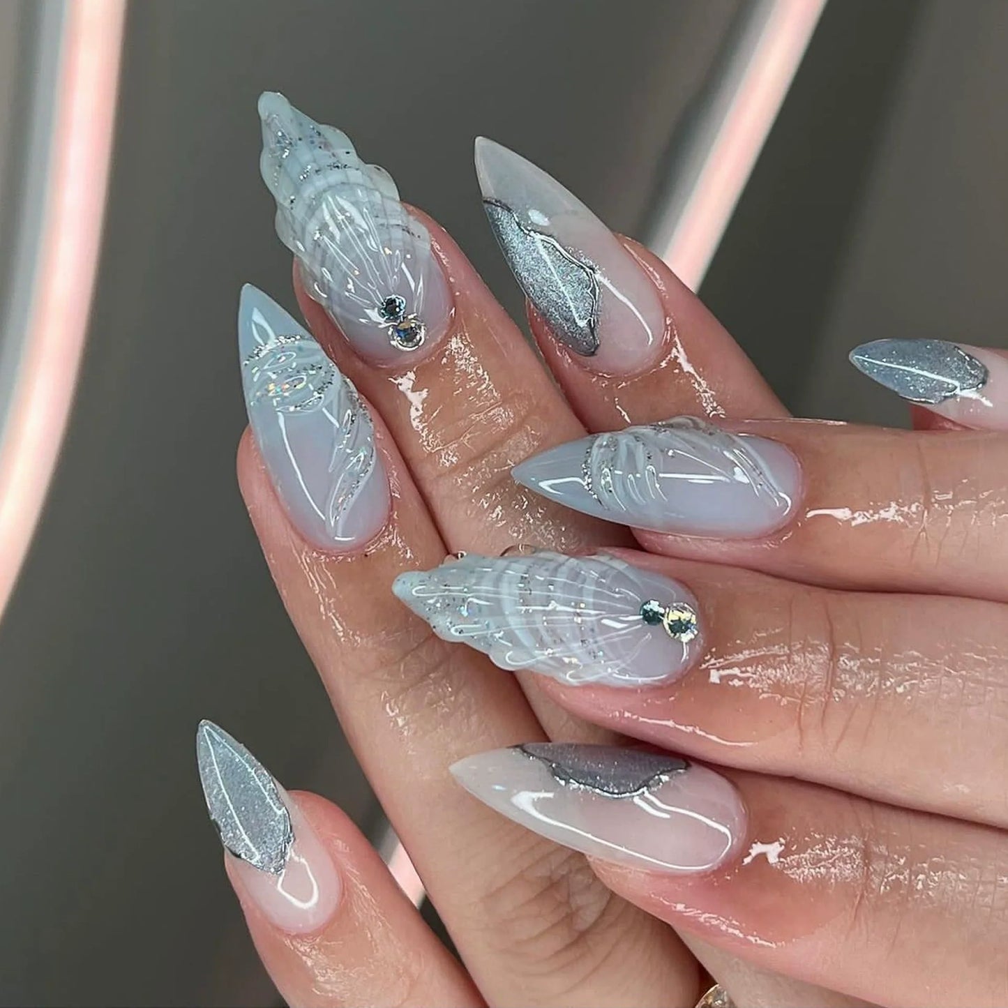 12 Sizes-24 Pcs Press On Nails JP2945