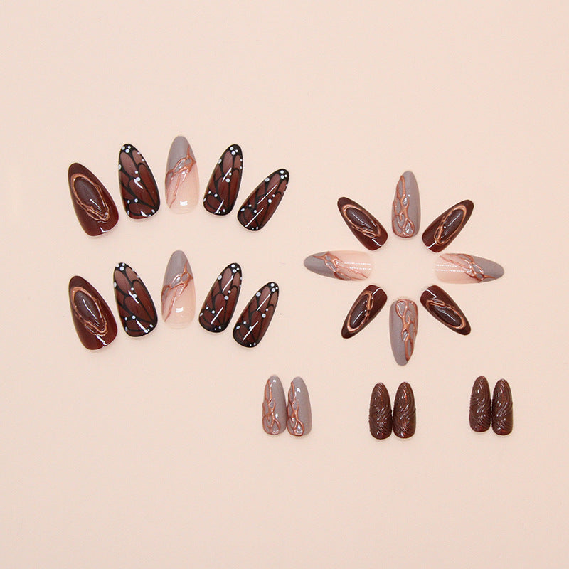 12 Sizes-24 Pcs Press On Nails W1713