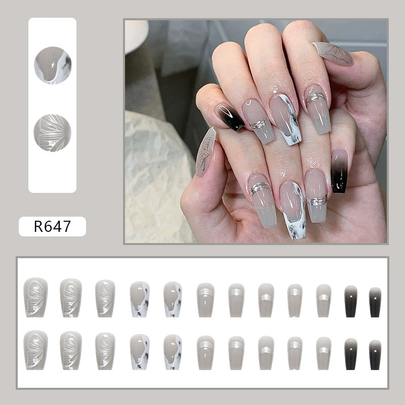 12 Sizes-24 Pcs Press On Nails R647