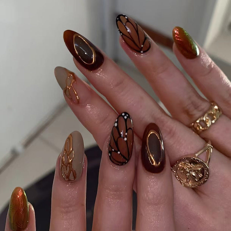 12 Sizes-24 Pcs Press On Nails W1713
