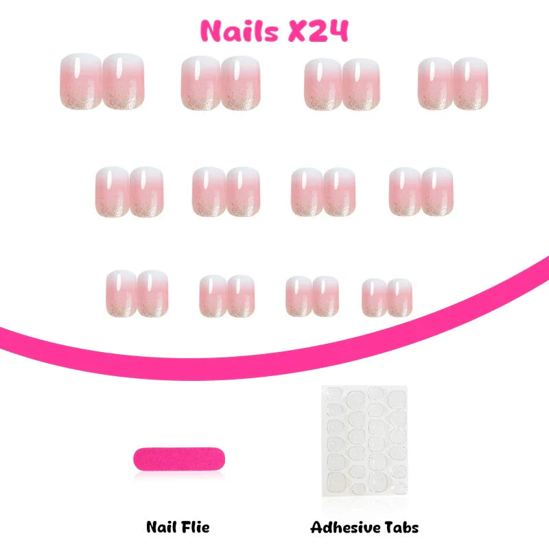 12 Sizes-24 Pcs Press On Nails XD-93-32