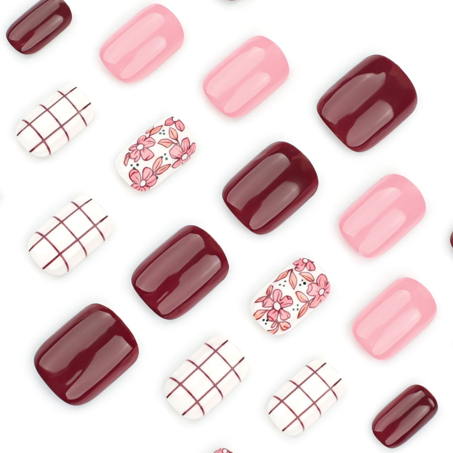 12 Sizes-24 Pcs Press On Nails JP3614