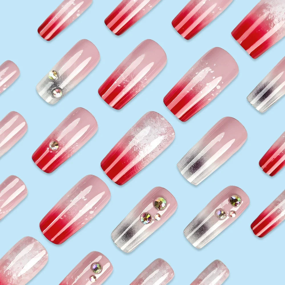12 Sizes-24 Pcs Press On Nails CZ447-B7