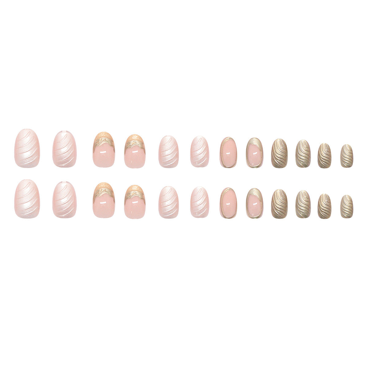 12 Sizes-24 Pcs Press On Nails W1896