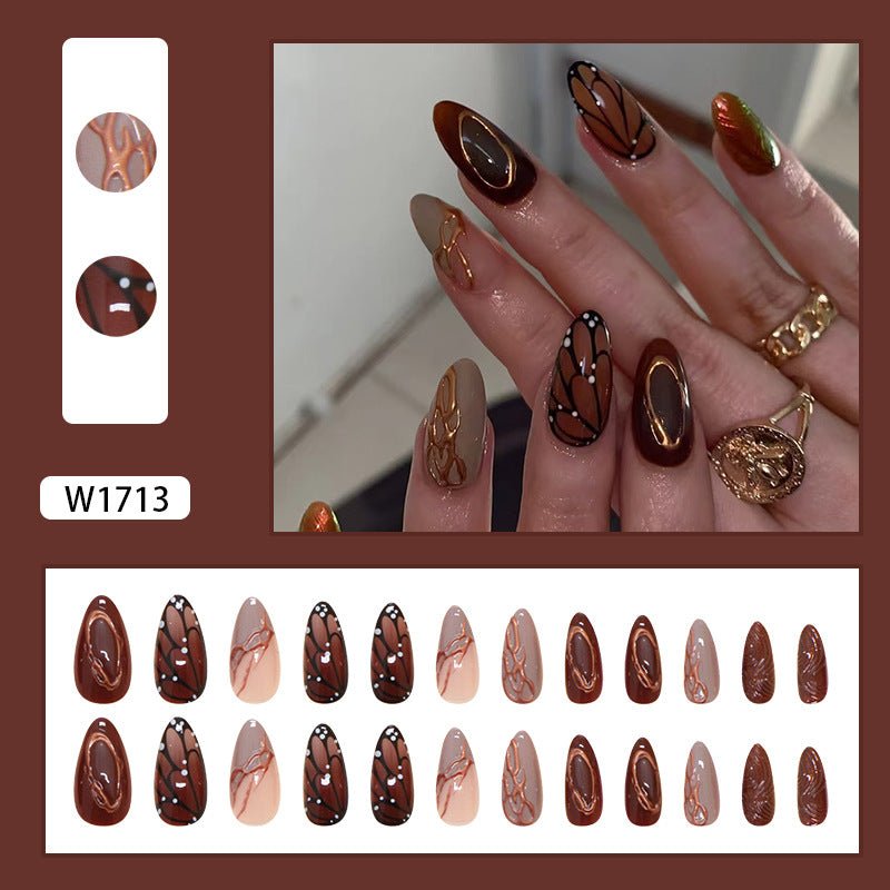 12 Sizes-24 Pcs Press On Nails W1713