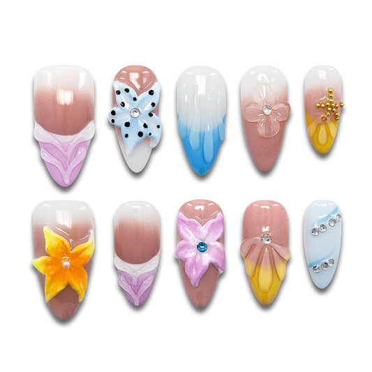Glimmer Envy Handmade Almond Nails 12006