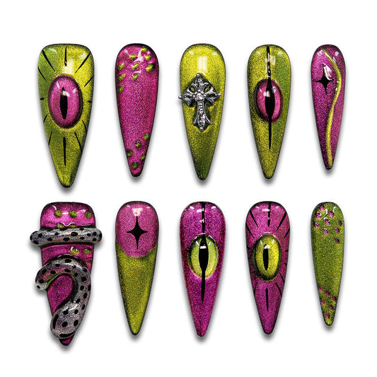 Demon Queen Handmade Stiletto Nails 11009