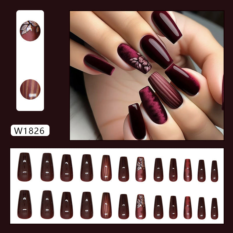 12 Sizes-24 Pcs  Press On Nails W1826