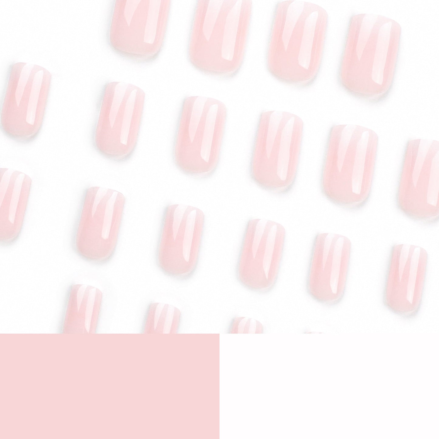 Glossy Medium Pink Square Press on Nails