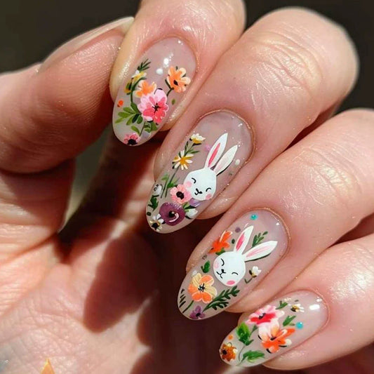 12 Sizes-24 Pcs  Press On Nails JB692