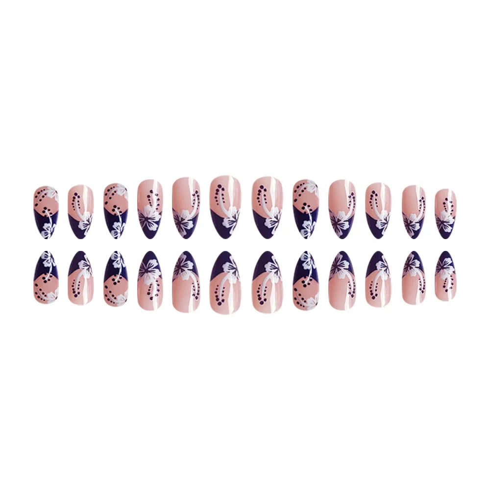 12 Sizes-24 Pcs Press On Nails JB249