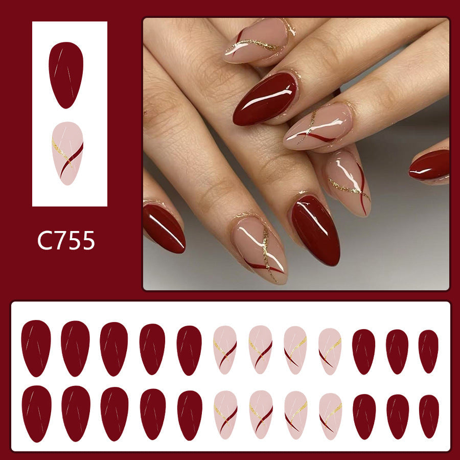 12 Sizes-24 Pcs  Press On Nails C755