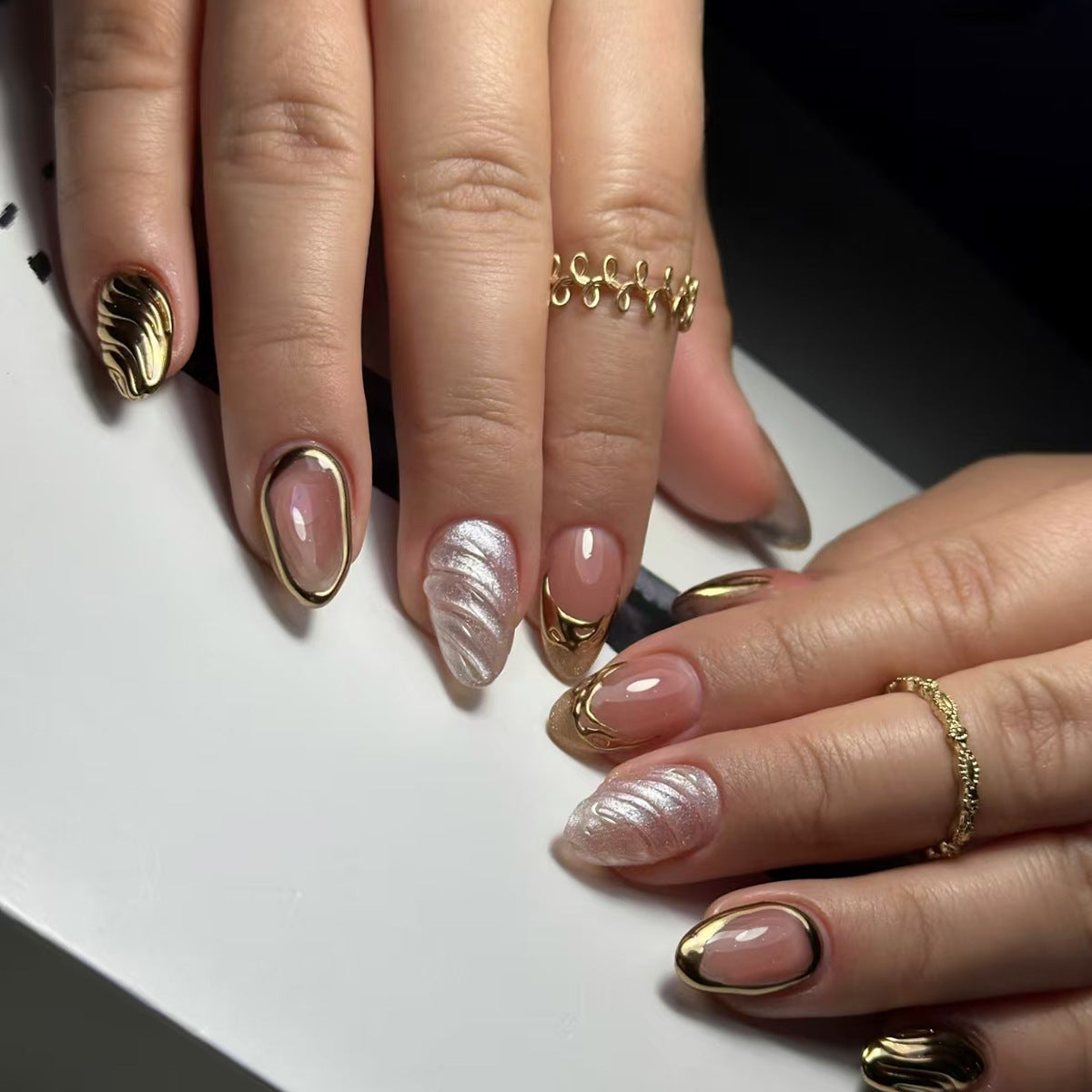 12 Sizes-24 Pcs Press On Nails W1896