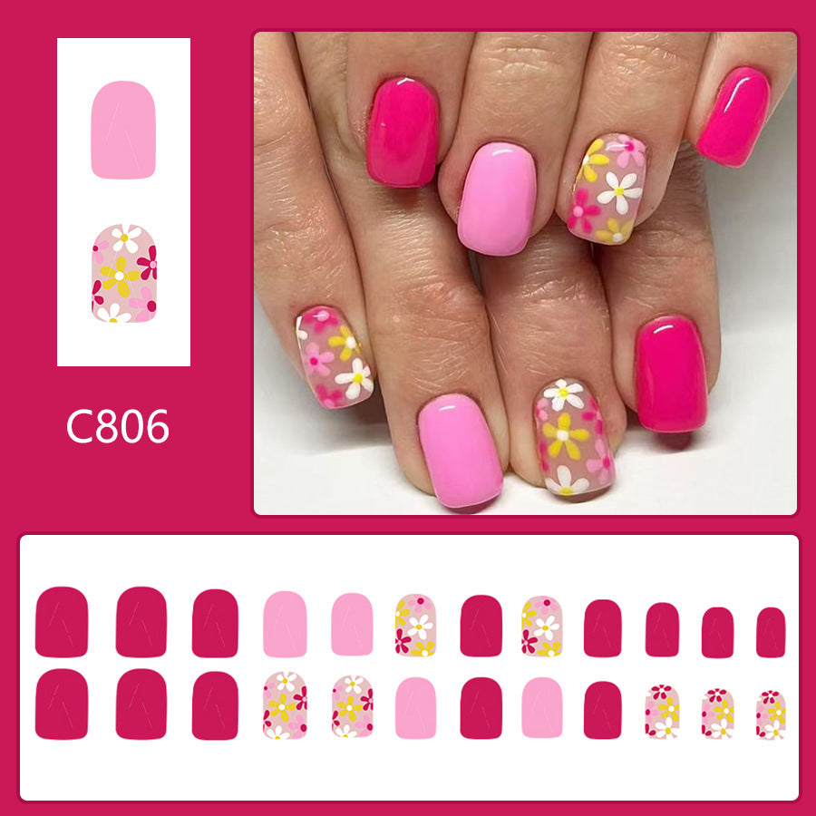 12 Sizes-24 Pcs Press On Nails C806