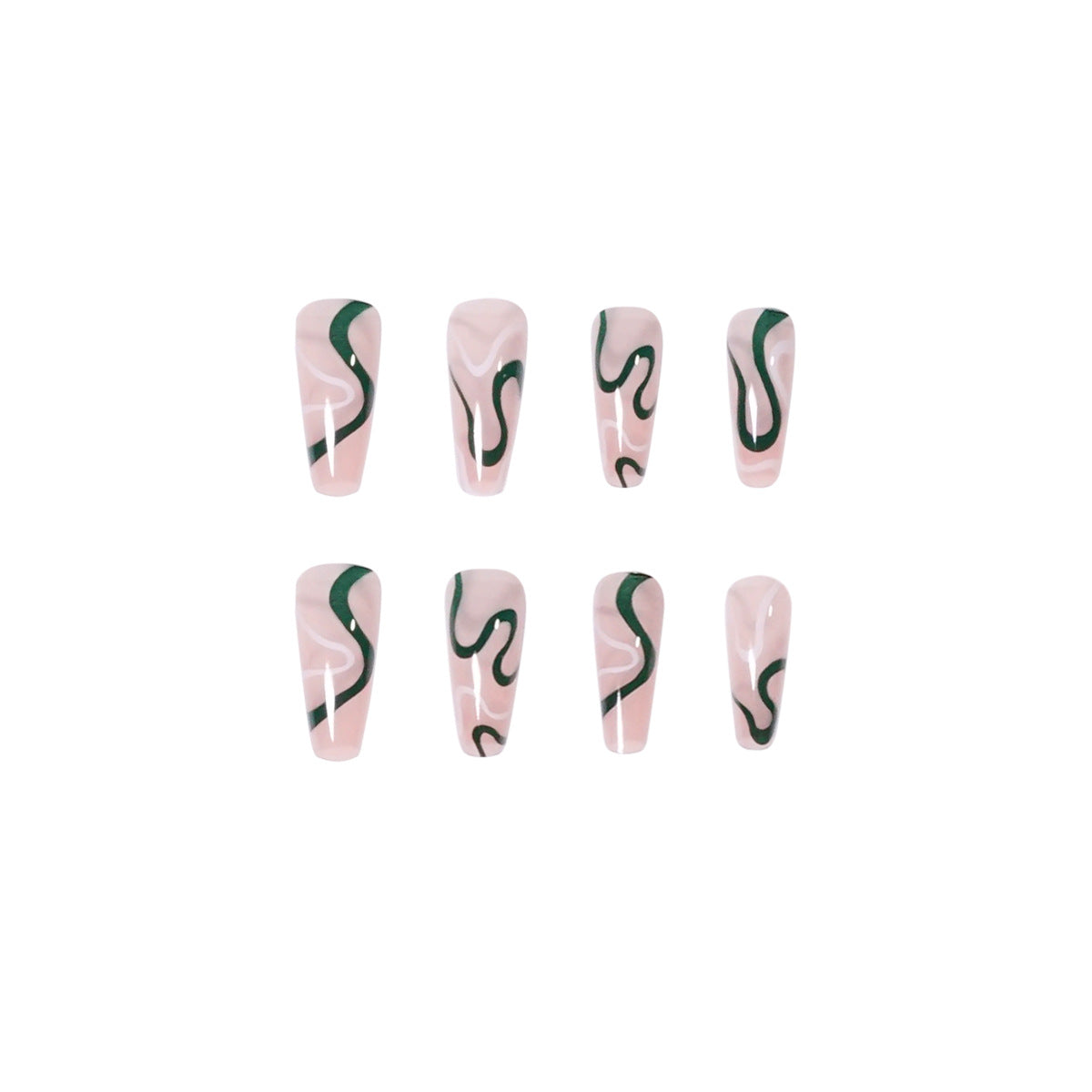 French Glossy Long Press on Nails