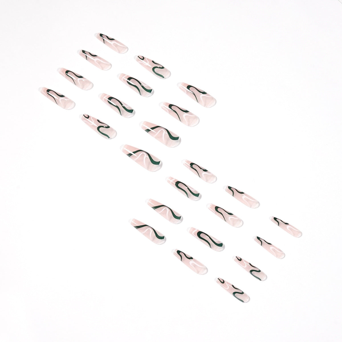 French Glossy Long Press on Nails