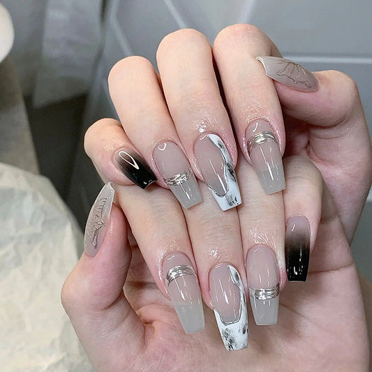 12 Sizes-24 Pcs  Press On Nails R647