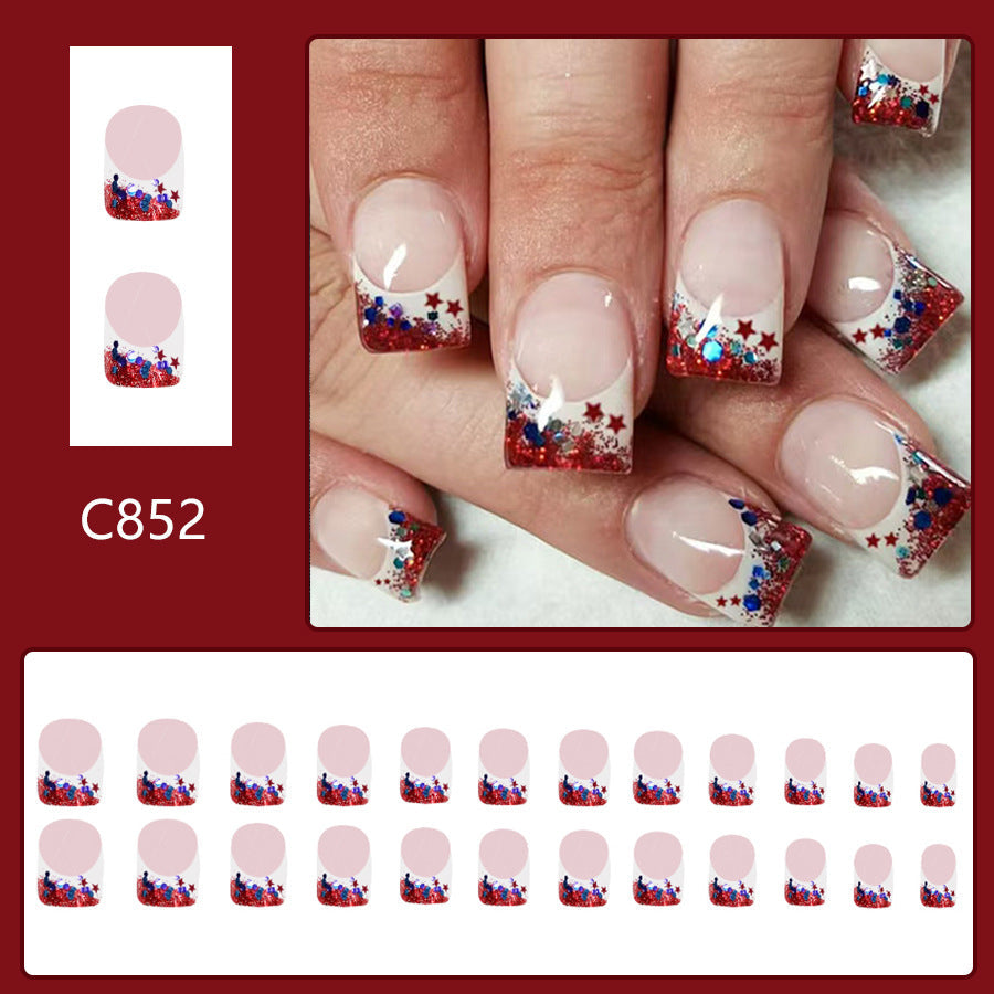 12 Sizes-24 Pcs  Press On Nails C852