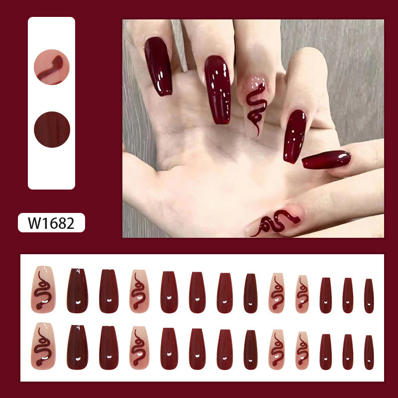 12 Sizes-24 Pcs  Press On Nails W1682