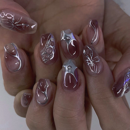 12 Sizes-24 Pcs  Press On Nails JP3540