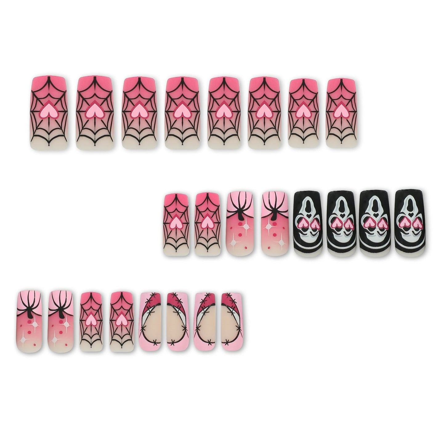 Glossy Long Pink Press on Nails