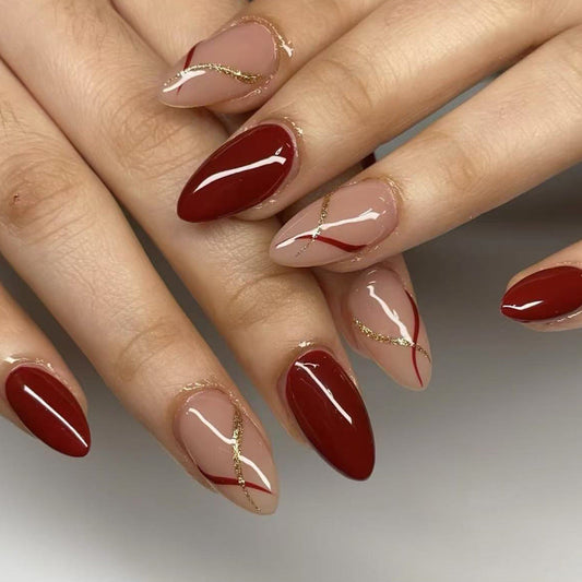 12 Sizes-24 Pcs  Press On Nails C755
