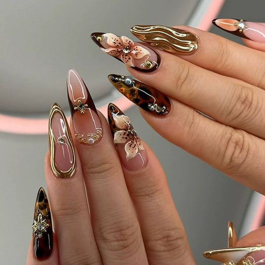 12 Sizes-24 Pcs Press On Nails JP3647